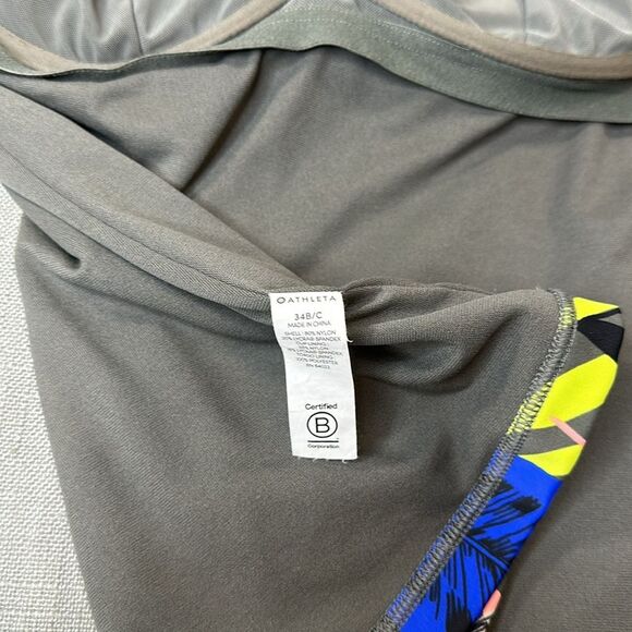 Athleta Swim Top Wm 34 B/C Botanical Tankini Underwire Removable Pads Swimsuit - Picture 11 of 12